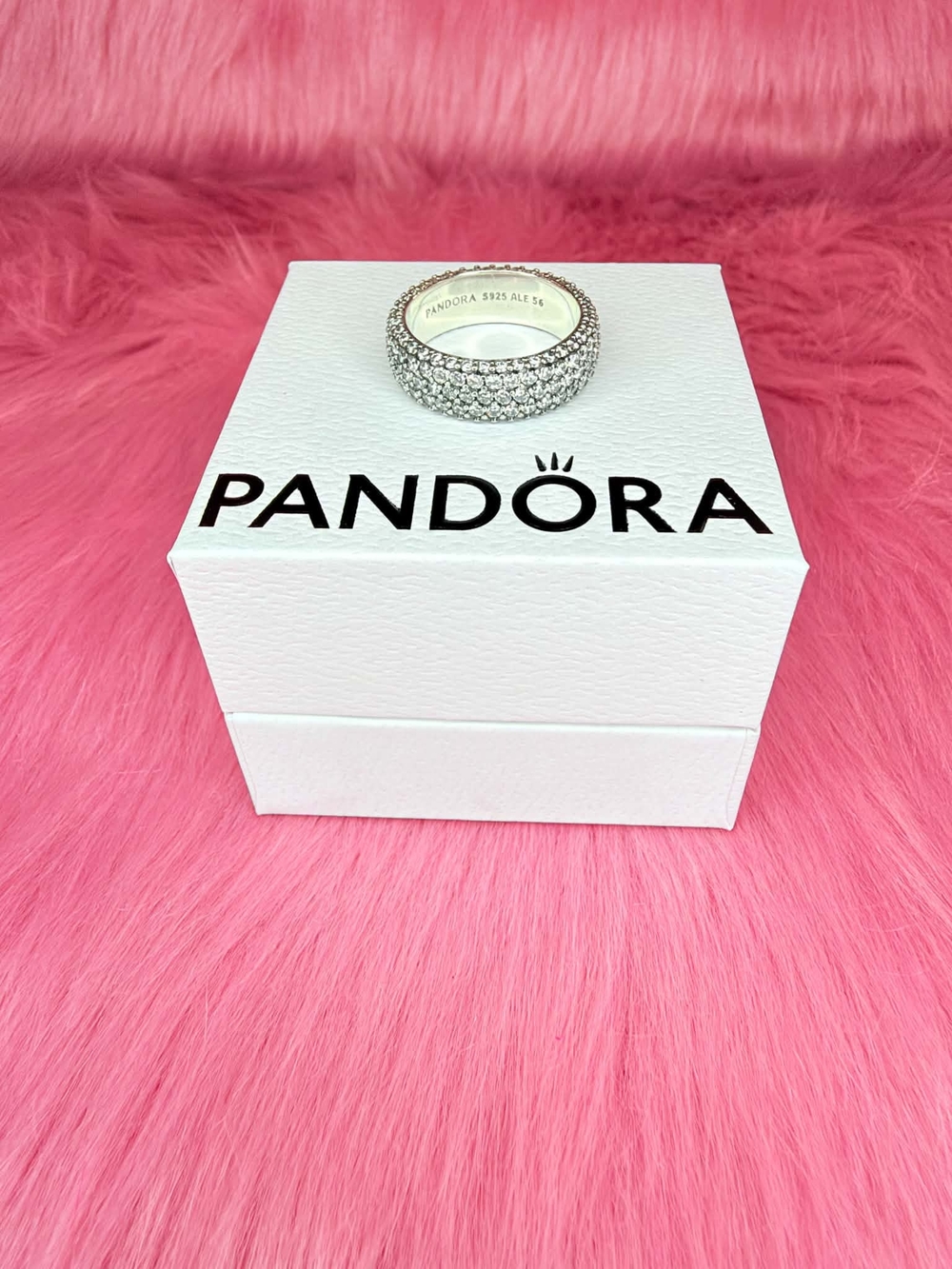 Pandora Silver Pavé Eternity Band - White Crystal